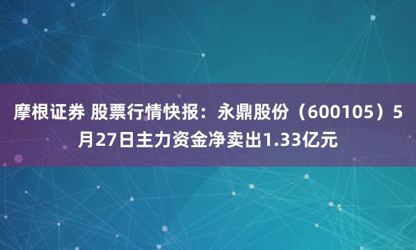 摩根证券 股票行情快报：永鼎股份（600105）5月27日主力资金净卖出1.33亿元